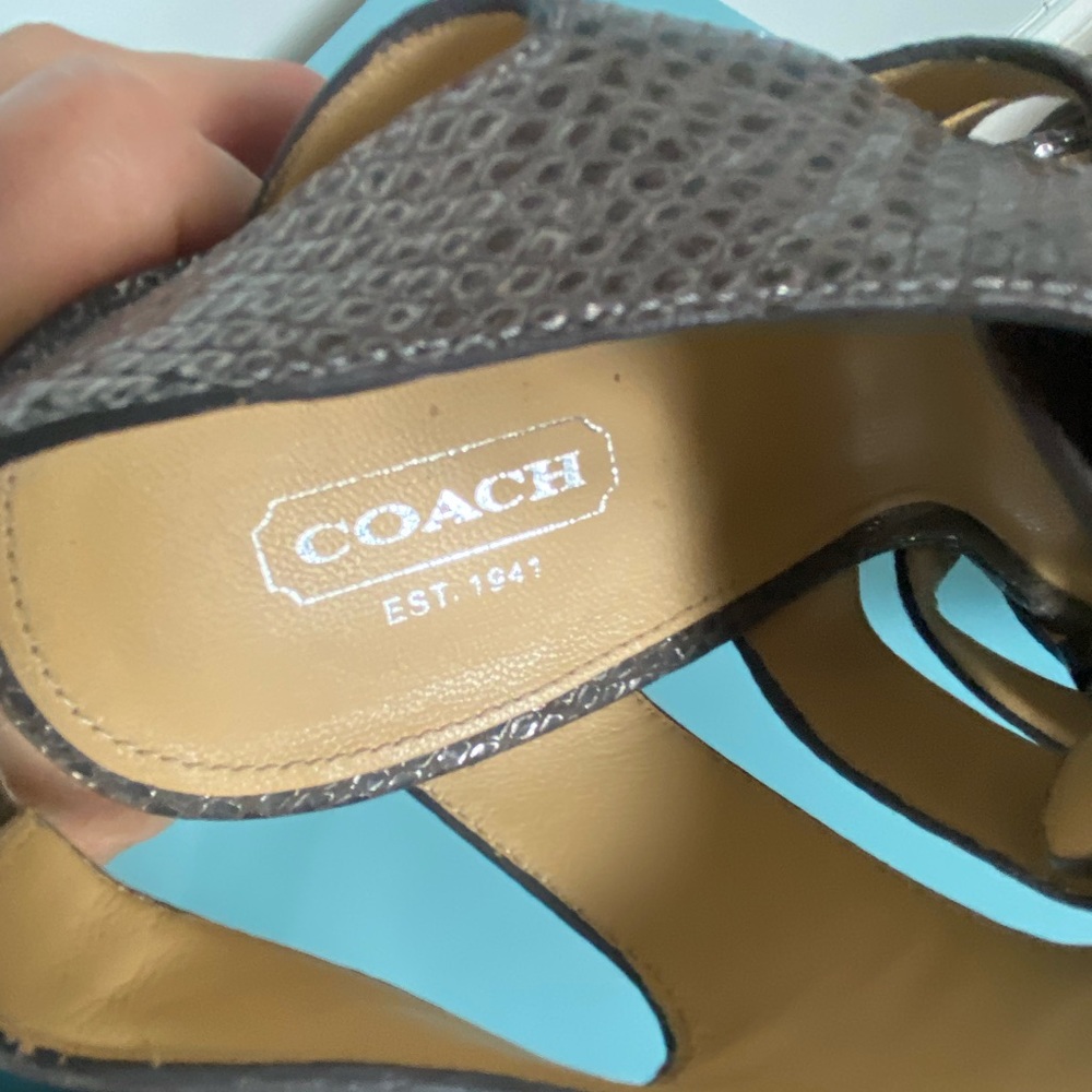 Coach Gray and Silver Sandals with Sleek Design - Picture 11 of 11